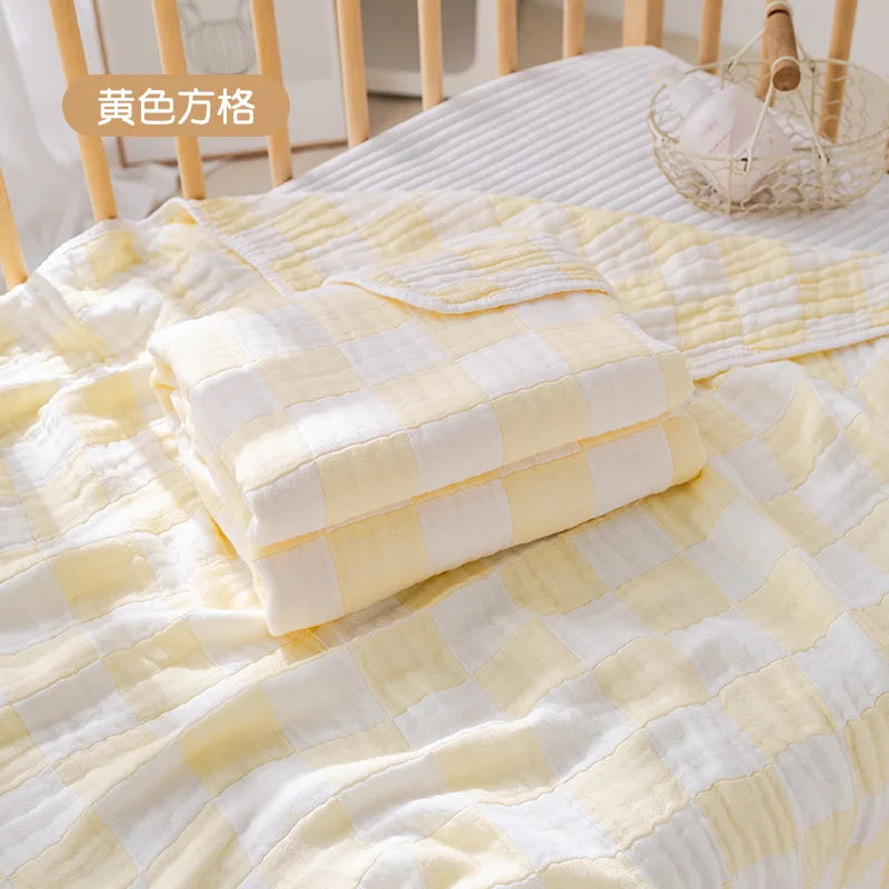 6 Layer Bamboo Cotton Baby Blankets Nap Cover Thin Quilt Soft Bubble Bath Towel for Newborn Muslin Swaddle Blanket Baby Bedding