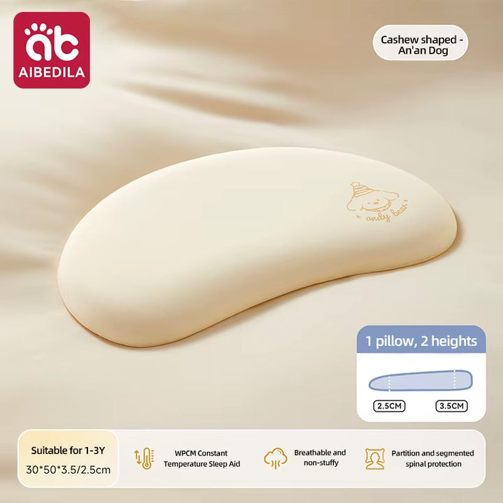 Ergonomic Baby Cloud Pillow Breathable Slow Rebound Sectional Spine Support Toddler Bed Pillow for Kids 1-3Y