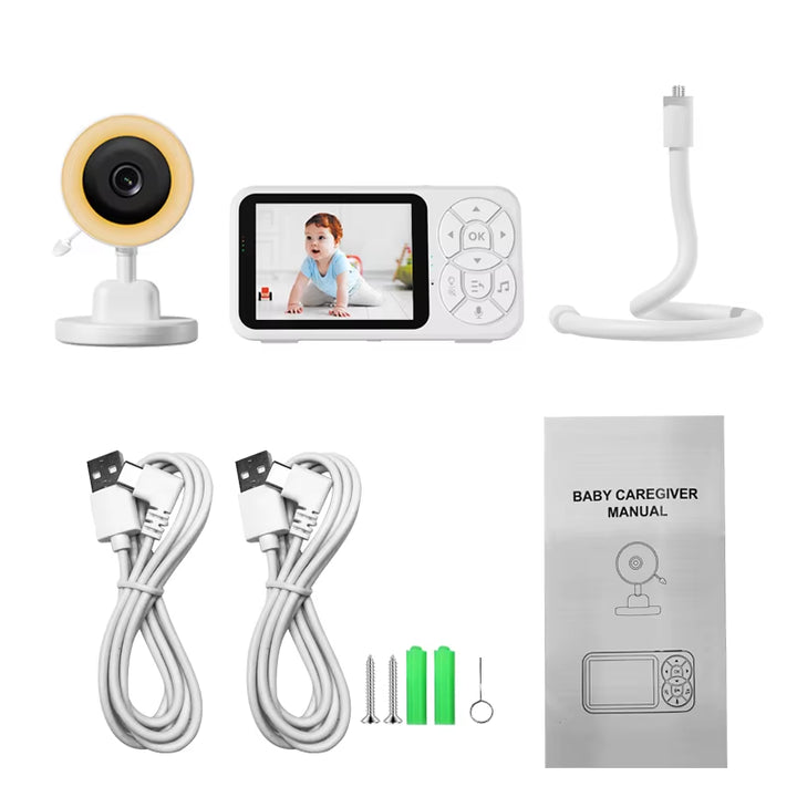 3.5'' Baby Monitor 0.3 Megapixel Camera with RGB Night Light Temperature Detection Voice Intercom Night Vision Security Monitors